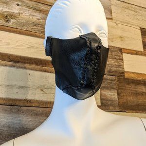 Hand Crafted Accessories - Black Leather Hand Stitched Face Mask NWT Hand Crafted Accessories - Black Leather Hand Stitched Face Mask NWT